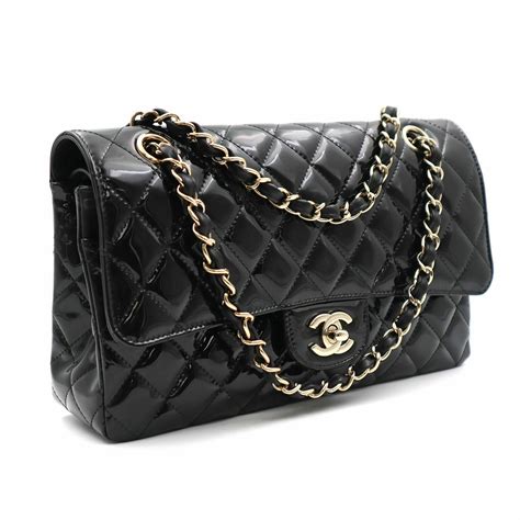 chanel patent handbag|chanel black patent leather bag.